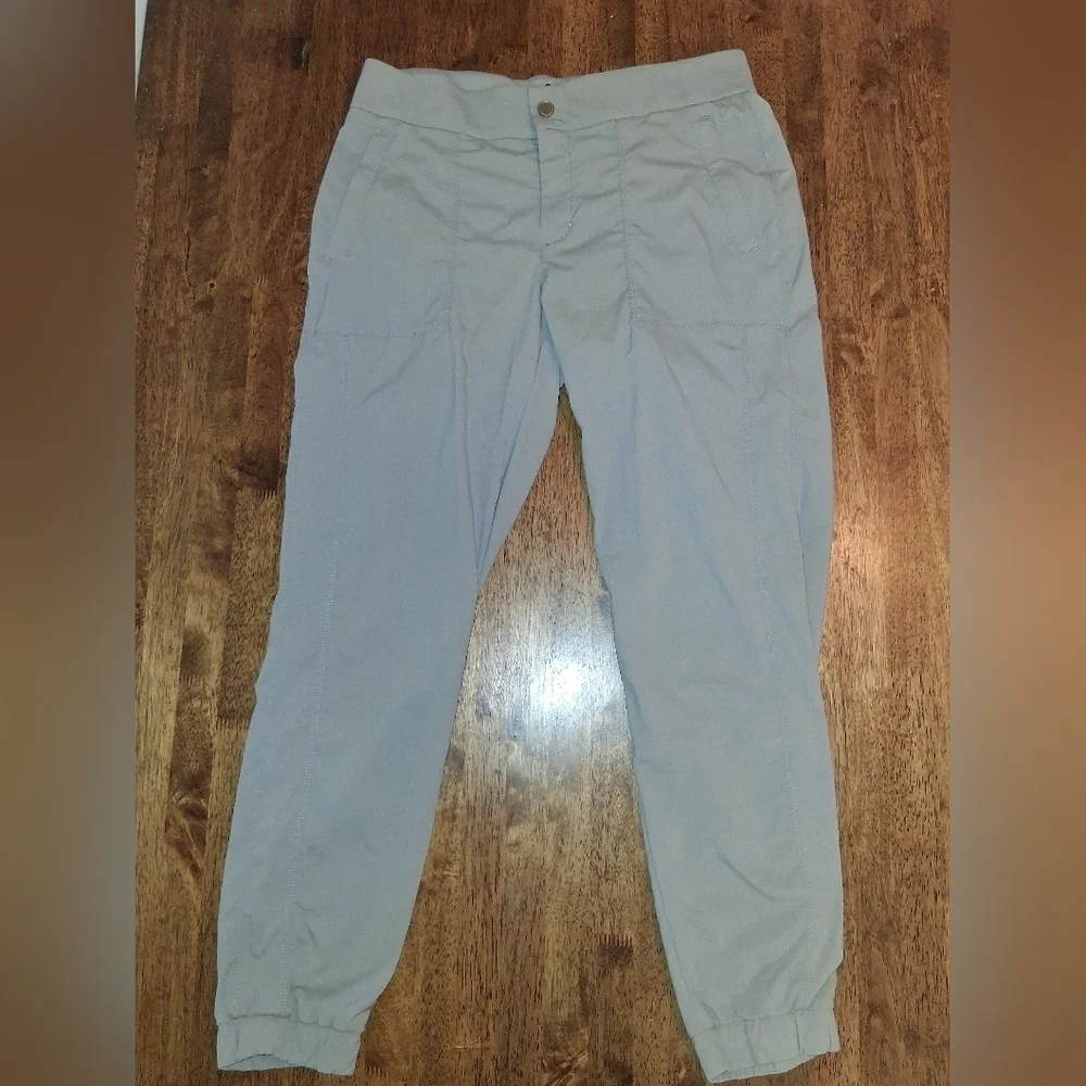 Athleta Trekkie Jogger 2.0 Pants Gray Beige UPF 50+ Rip Stop Gorp Core 10